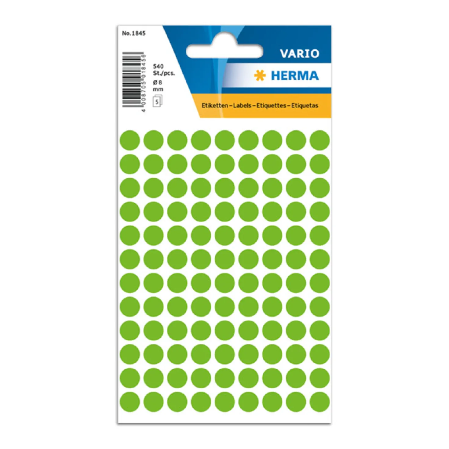 Färgsignaletiketter Herma Runda, mörkgrön, 8 mm, 540 st