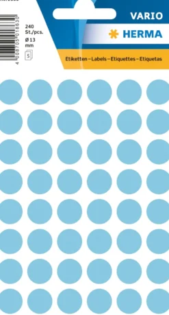 Färgsignaletiketter Herma Rund, blå, ø13 mm, 240 st