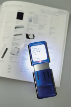 Förstoringsglas Wedo med LED-belysning, 3x förstoring, blå