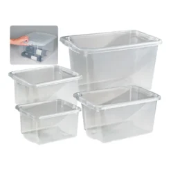 Förvaringsbox Keba Stapelbar, halvtransparent, 55 liter