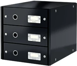Förvaringsbox Leitz Click & Store, 3 lådor, svart