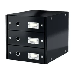 Förvaringsbox Leitz Click & Store, 3 lådor, svart