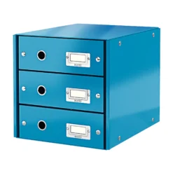 Förvaringsbox Leitz Click & Store, 3 lådor, blå