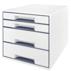 Förvaringsbox Leitz WOW, 4 lådor, pärlvit och grå