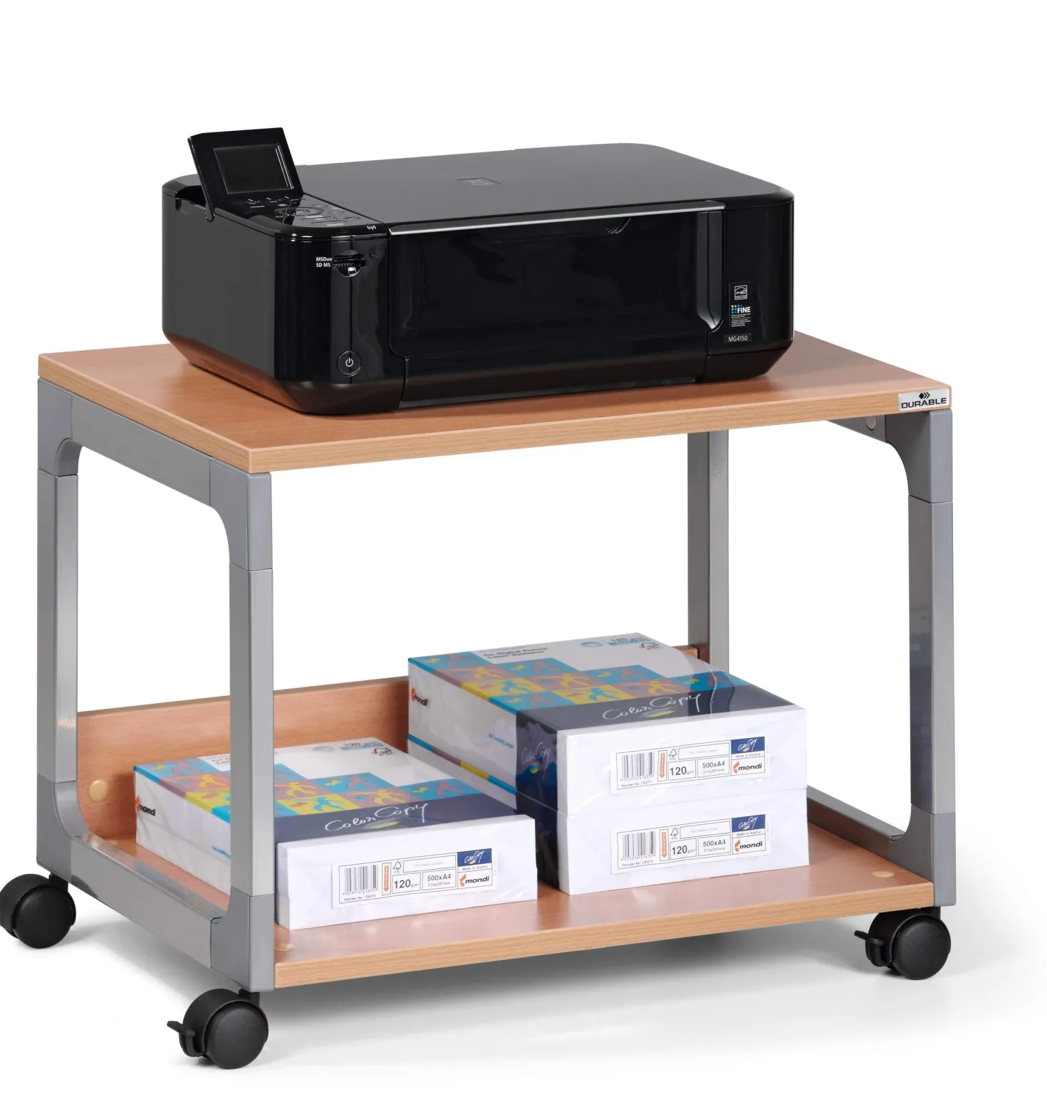 Förvaringshurts Durable SYSTEM MULTI 48, öppen, på hjul, 2 hyllplan