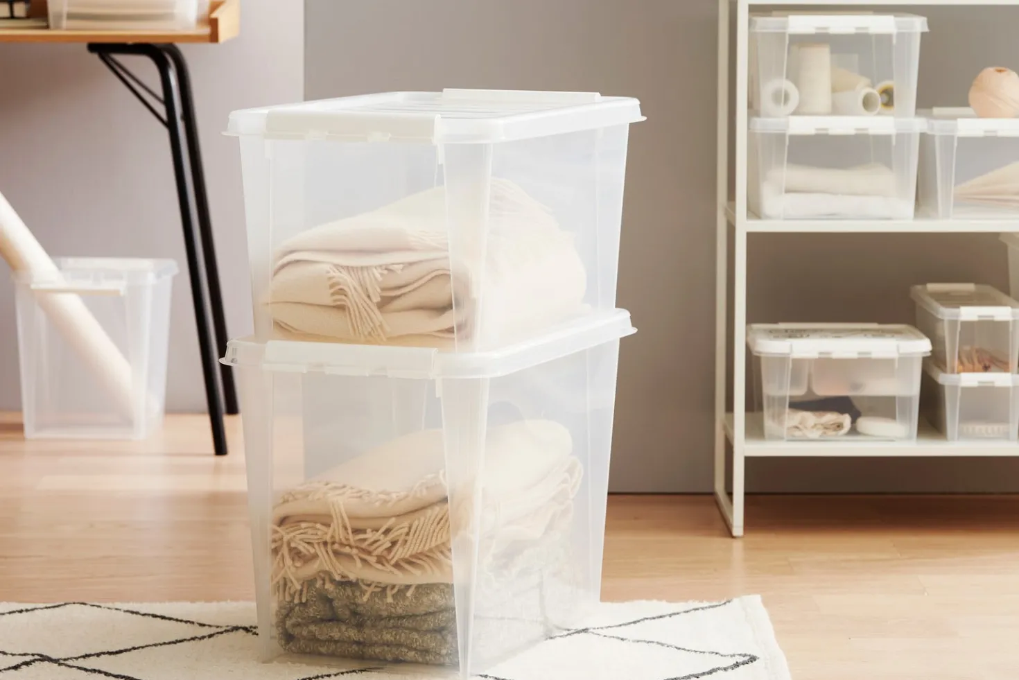 Förvaringslåda SmartStore Classic med lock, 66 liter, transparent