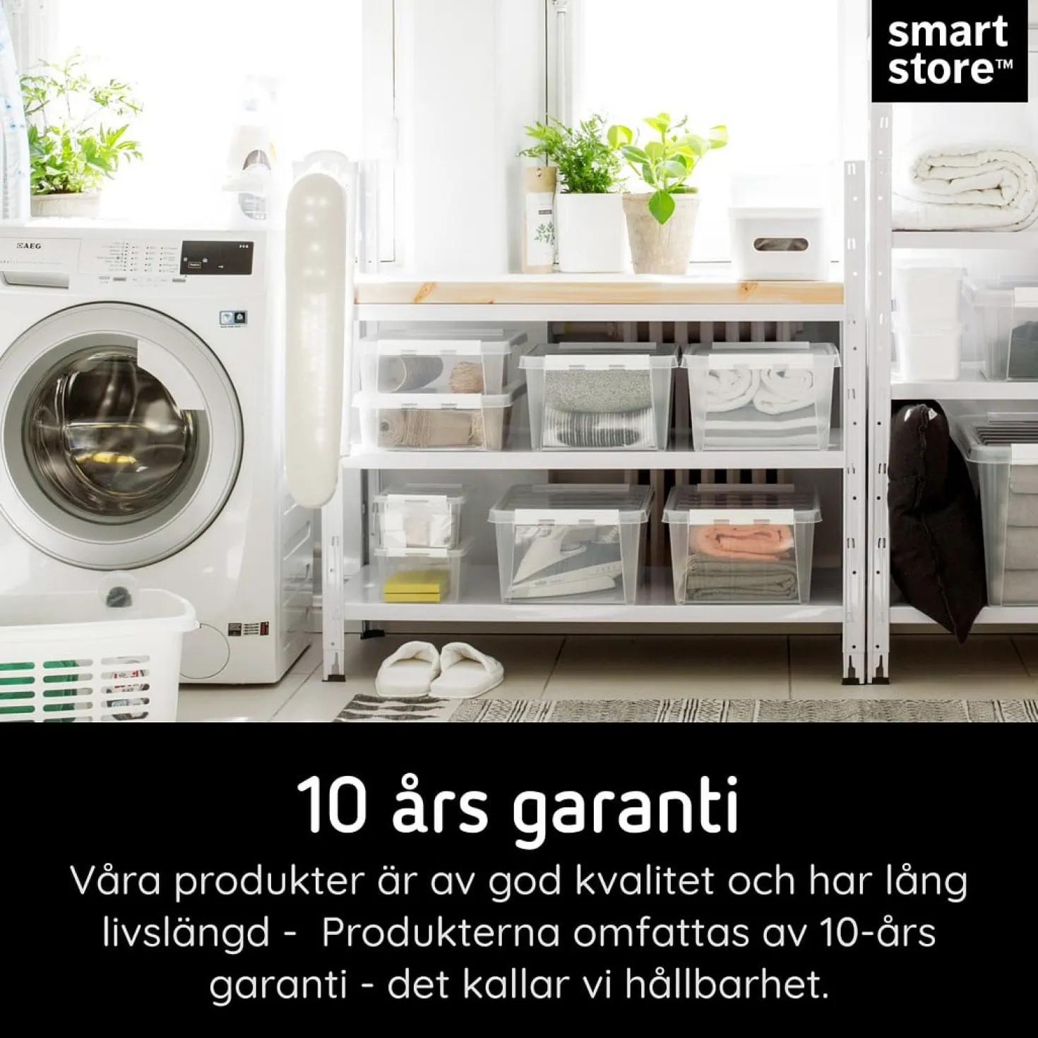 Förvaringslåda SmartStore Classic med lock, 66 liter, transparent