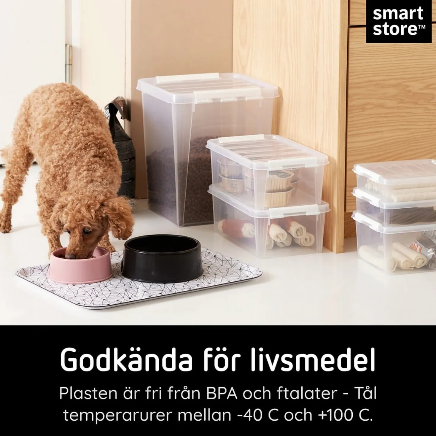 Förvaringslåda SmartStore Classic med lock, 66 liter, transparent