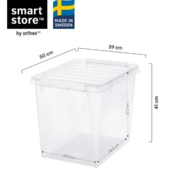Förvaringslåda SmartStore Classic med lock, 52 liter, transparent