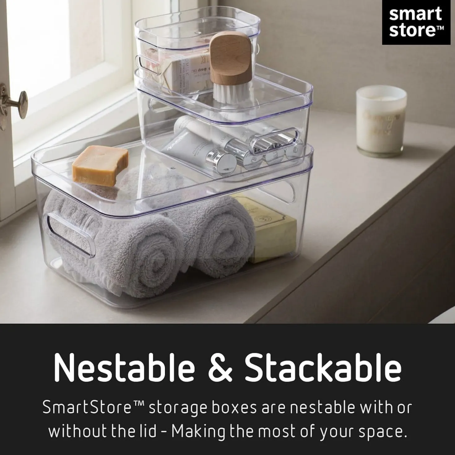 Förvaringslåda SmartStore Compact Sort, transparent, 29,5x10x6 cm