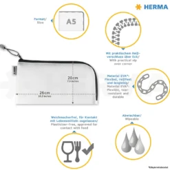 Förvaringspåse Herma Universal Bags A5+, 26x20 cm, sorterade färger