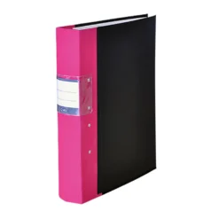 Gaffelpärm Actual A4 60 mm, cerise, tygklädd trärygg