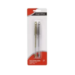 Gelpenna Bright Office Guld och Silver, 2-pack