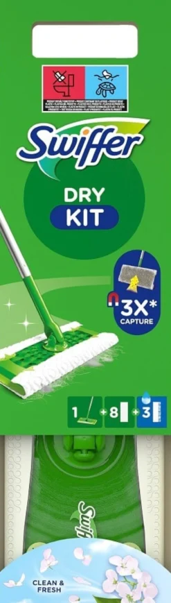 Golvmopp Swiffer Sweeper Startkit, 8 torra dukar, 3 fuktiga dukar