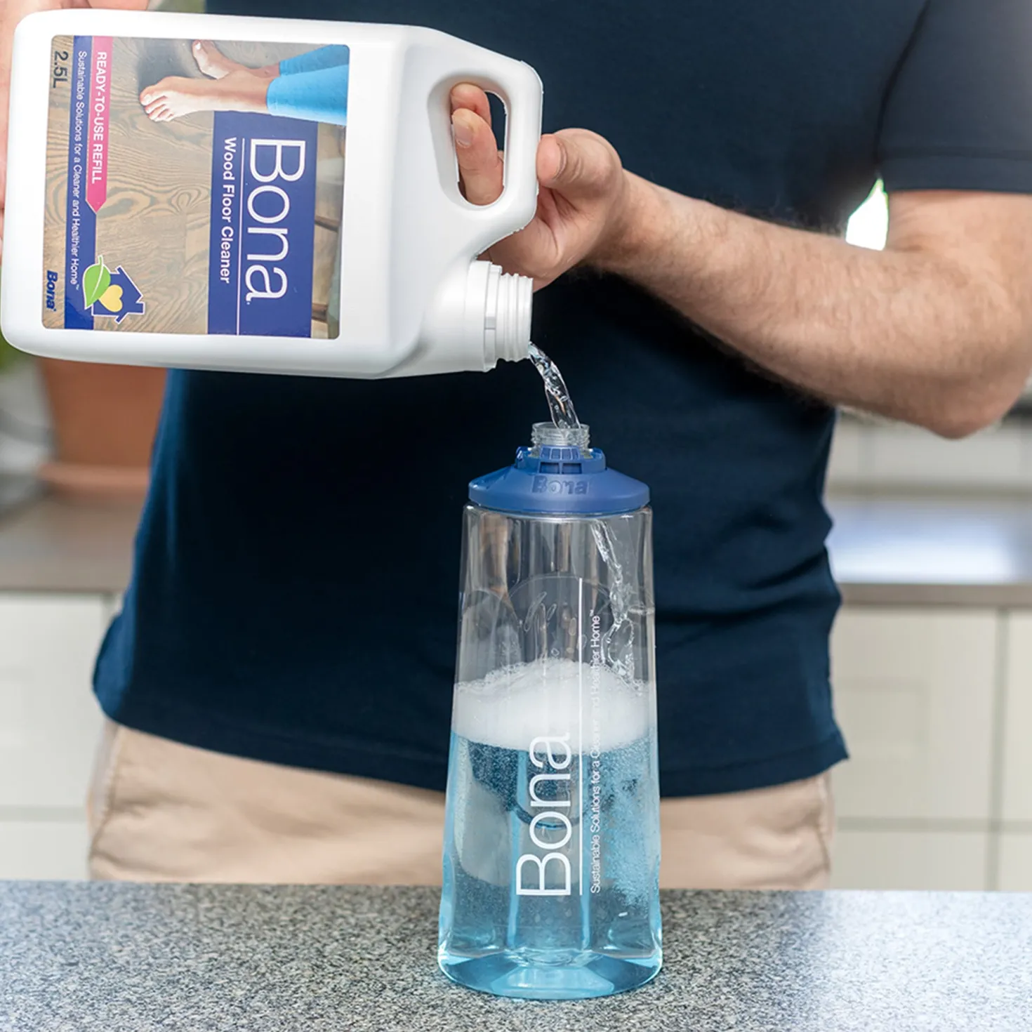 Golvrengöring Bona Spray Mop Refill, lackerade trägolv, 4L
