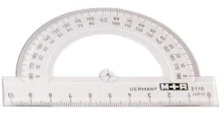Gradskiva MR 180°, transparent, 10 cm, 1° gradering