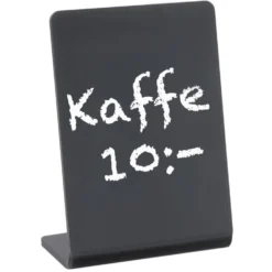 Griffelskylt Akryl A6, svart, fristående ställ