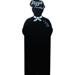 Griffelskylt Pizzabagare Väggmonterad, svart, 140 cm
