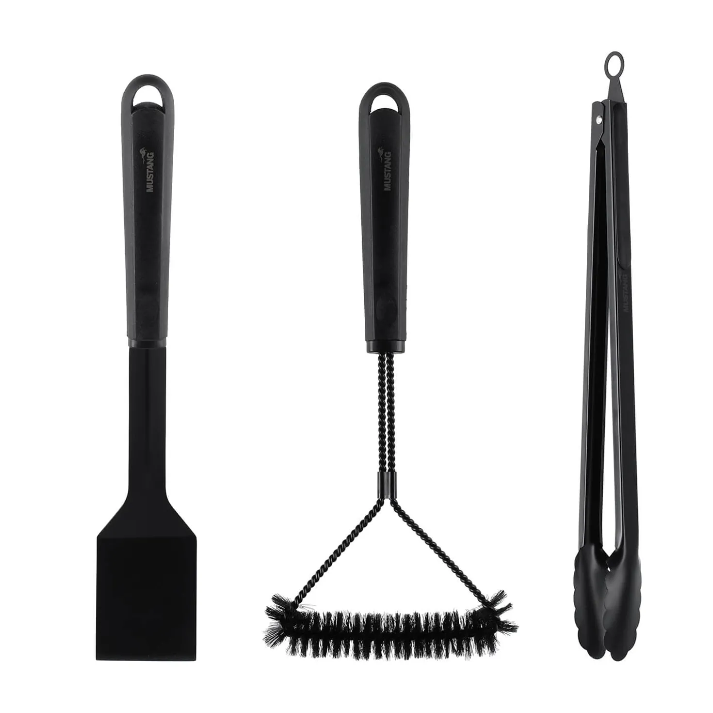 Grillverktygsset MUSTANG Black Line, 3 delar, rostfritt stål