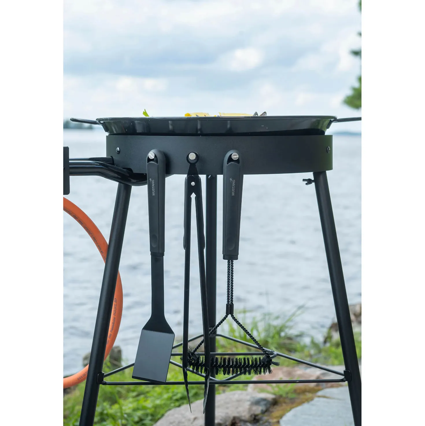 Grillverktygsset MUSTANG Black Line, 3 delar, rostfritt stål