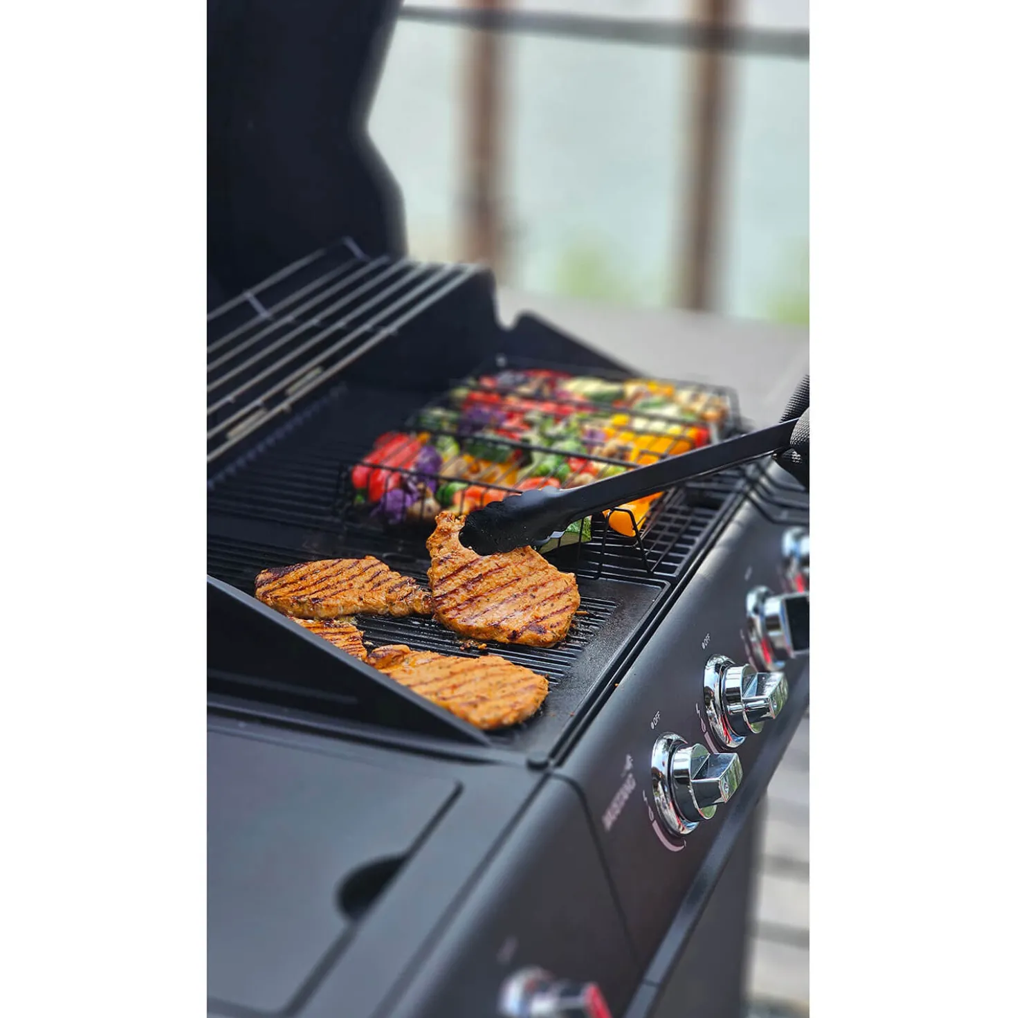 Grillverktygsset MUSTANG Black Line, 3 delar, rostfritt stål