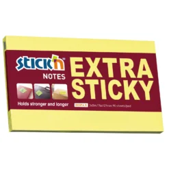 Häftis Stick n Extra Sticky Neongul, 76x127mm, 12 block