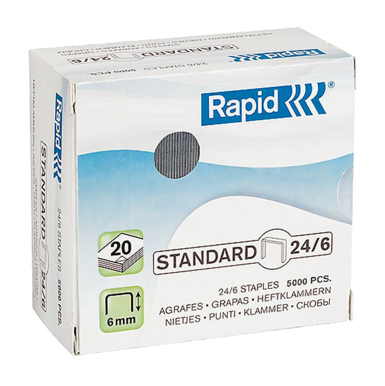 Häftklammer Rapid Standard 24/6, 20 ark, 5000 st