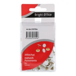 Häftstift Bright Office Vita, platt huvud, 200 st