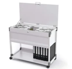 Hängmappsvagn Durable MULTI TOP, låsbar, 100 mappar, med hyllplan