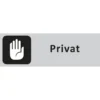 Informationsskylt Privat, aluminium, självhäftande
