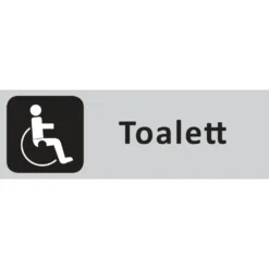 Informationsskylt SYSTEMTEXT Toalett Handikapp, aluminium, självhäftande
