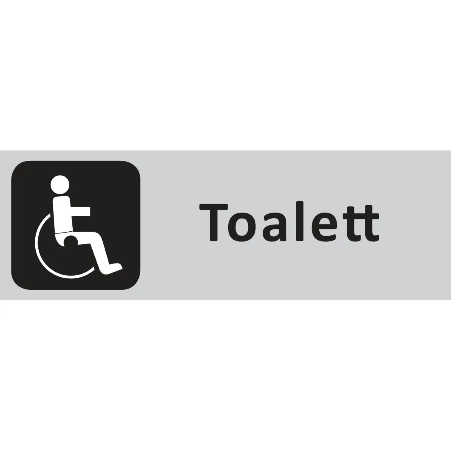 Informationsskylt SYSTEMTEXT Toalett Handikapp, aluminium, självhäftande