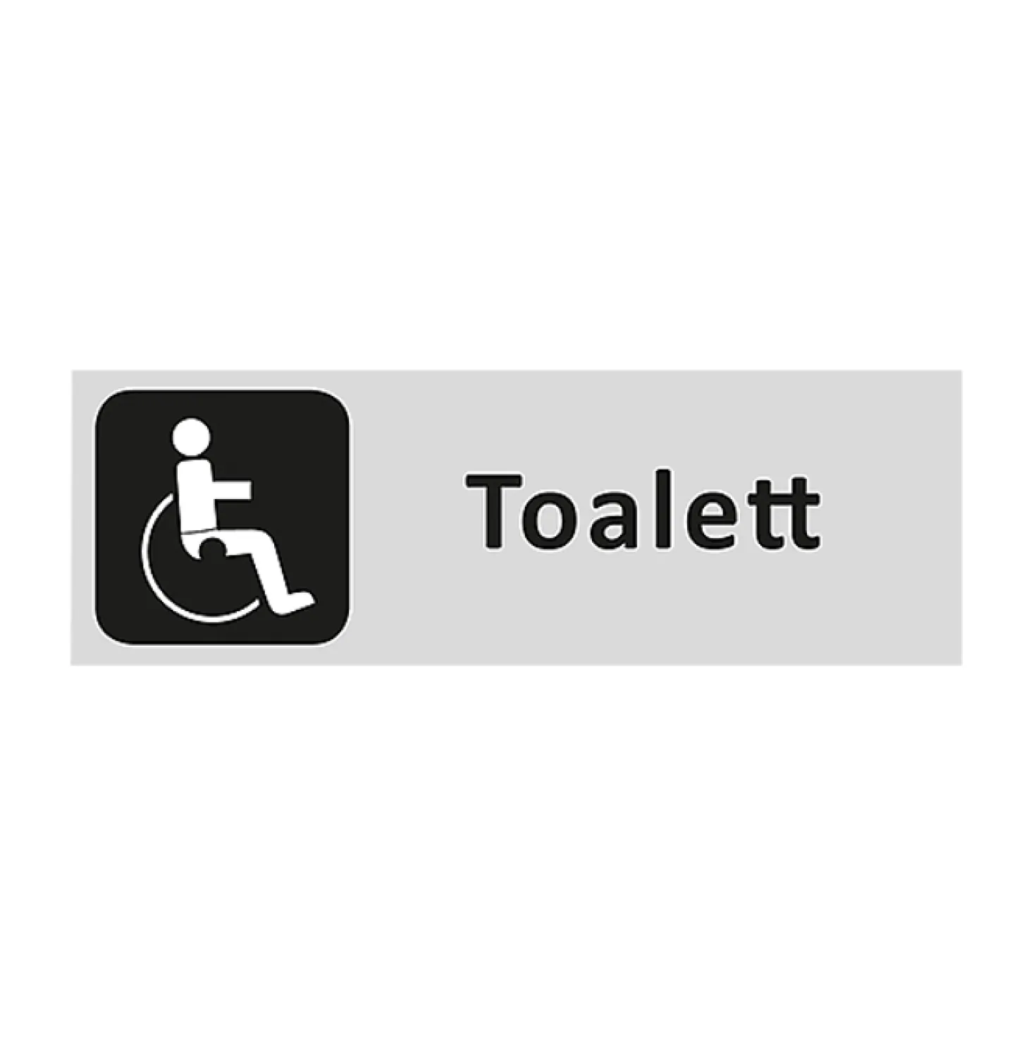 Informationsskylt SYSTEMTEXT Toalett Handikapp, aluminium, självhäftande