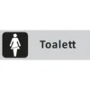 Informationsskylt Toalett Dam, aluminium, 225x80mm, självhäftande