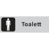 Informationsskylt Toalett Herr Aluminium, 225x80mm