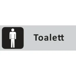 Informationsskylt Toalett Herr Aluminium, 225x80mm