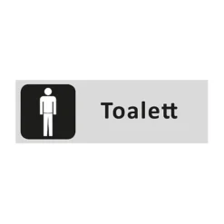 Informationsskylt Toalett Herr Aluminium, 225x80mm