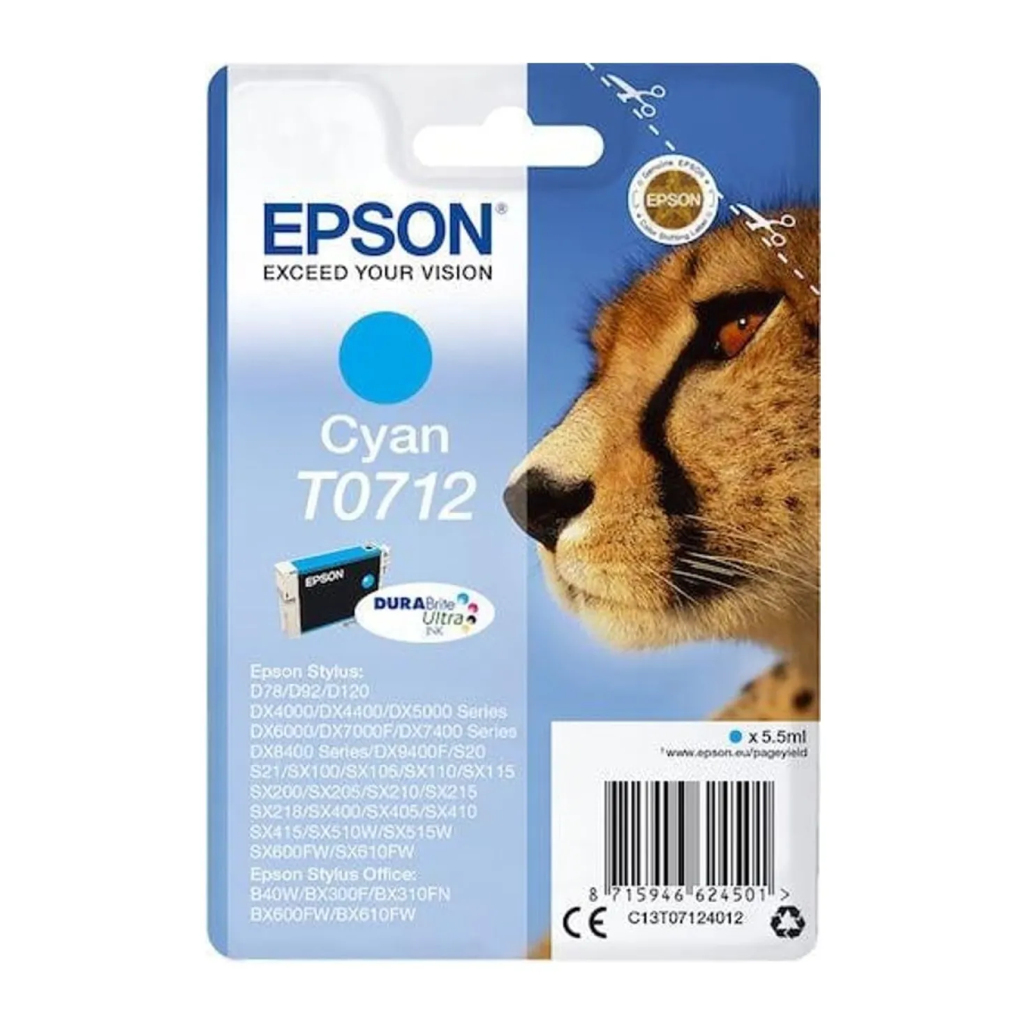 Ink-Jet Epson T0712 Cyan 5,5 Ml