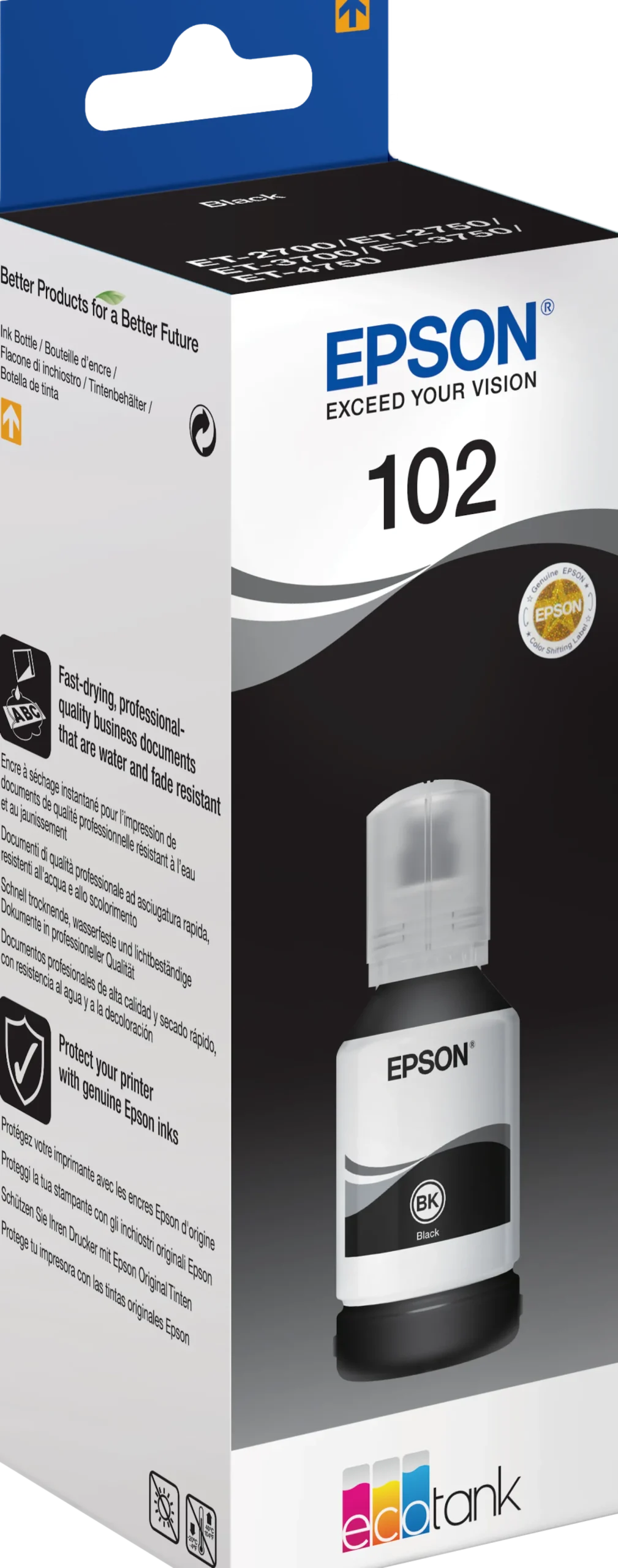 Ink-Jet Epson T102 Eco Tank svart