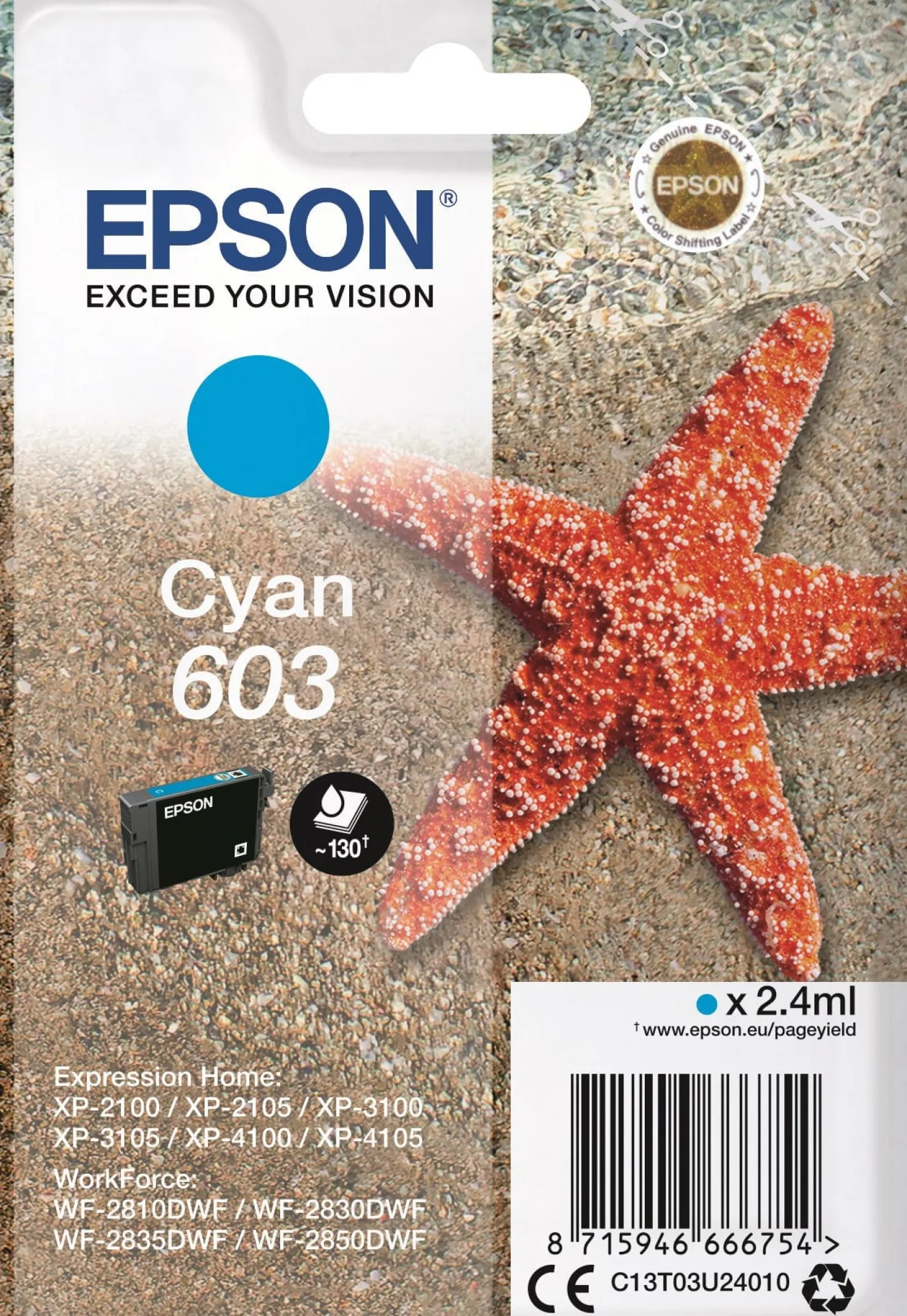Ink-Jet Epson T03U 603 cyan