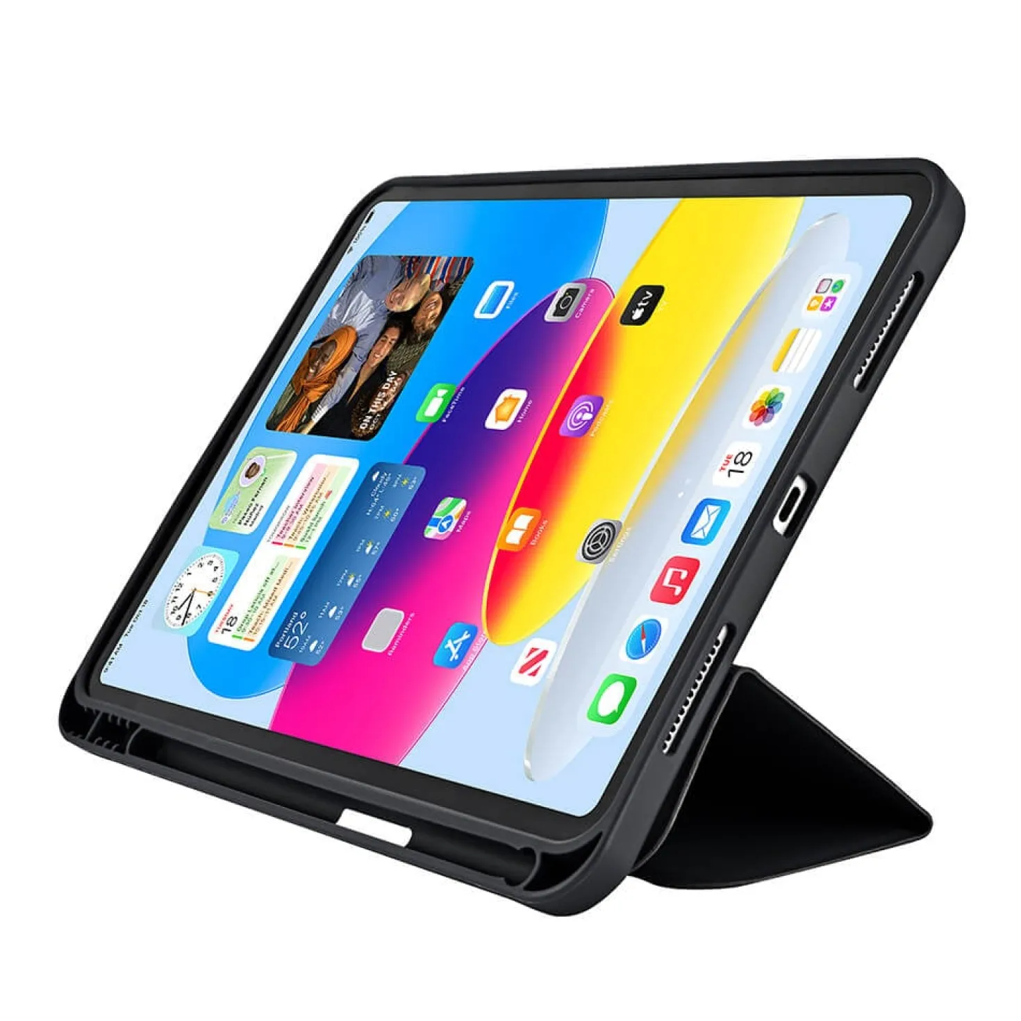 iPadfodral Gear Tabletcover, svart, iPad 10,9" 10th Gen 2022, pennhållare