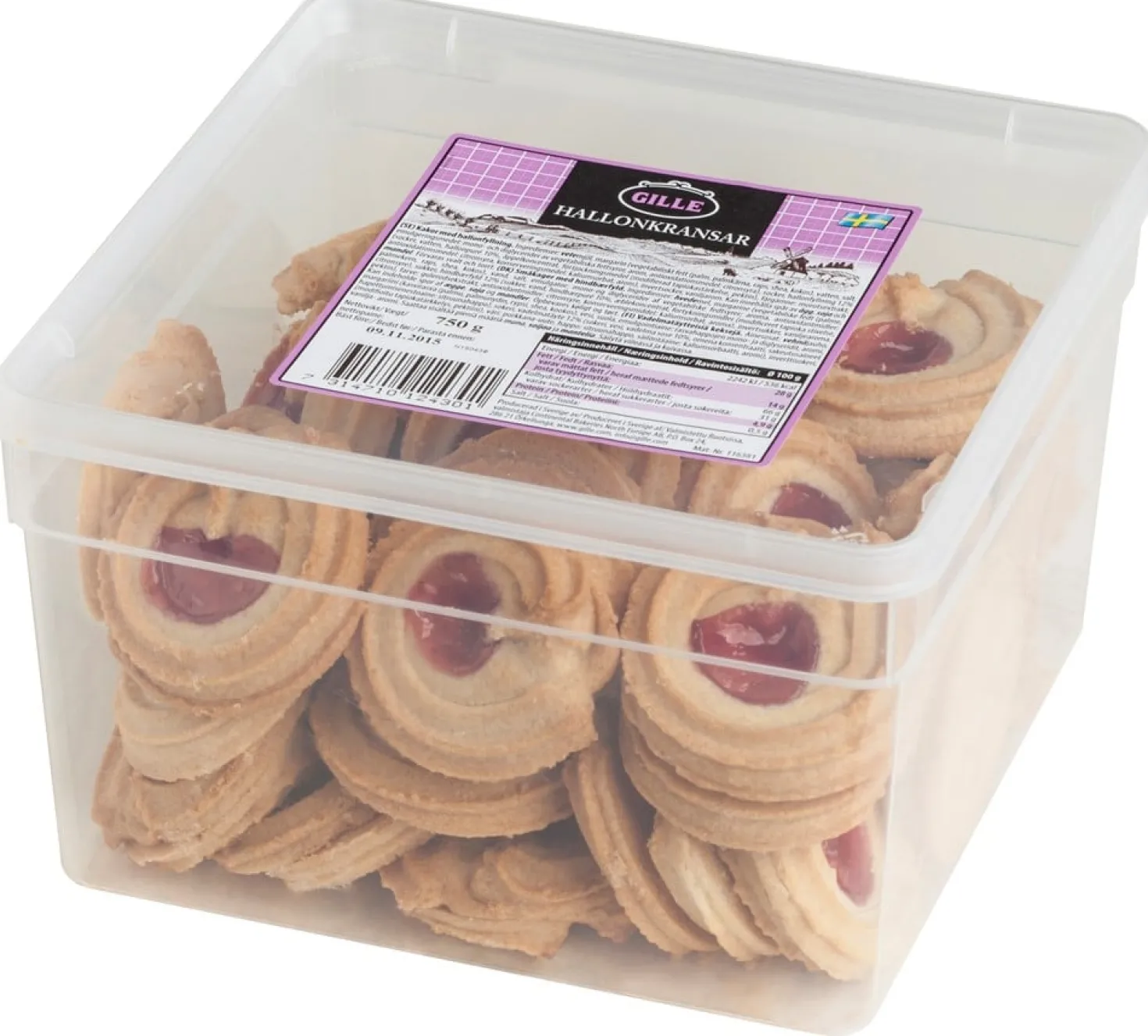 Kakor Gille Hallonkrans, mjuka mördegskakor, 800g
