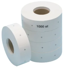 Kartongetikett hålslagen 30x36mm, vit, 5000 st