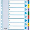 Kartongregister Esselte Mylar A4 1-10, blandade färger, 10 blad