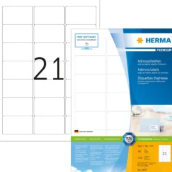 Klisteretiketter Herma Premium 63,5x38,1 mm, vit, 2100 st