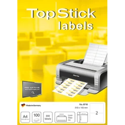 Klisteretiketter TopStick Standard, 210x148mm, vit, 200 st