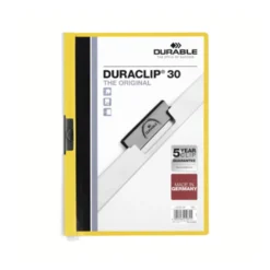 Klämmapp Durable Duraclip A4, gul, 30 ark