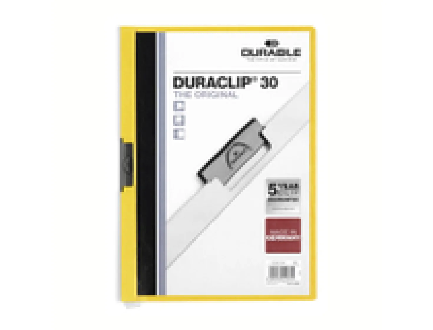 Klämmapp Durable Duraclip A4, gul, 30 ark