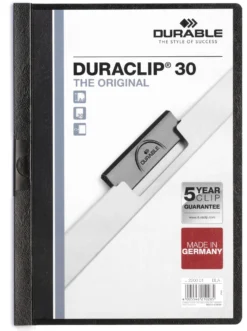 Klämmapp Durable Duraclip A4, svart, 30 ark