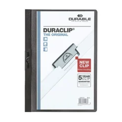 Klämmapp Durable Duraclip A4, svart, 30 ark